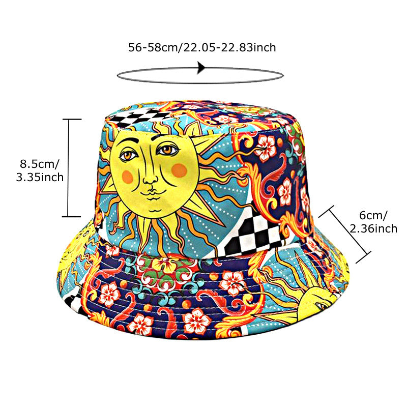 Sombrero de cubo de girasol bohemio de poliéster al por mayor